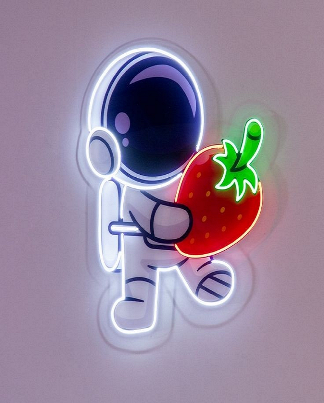 Astronaut Holding Stawberry Pop Art