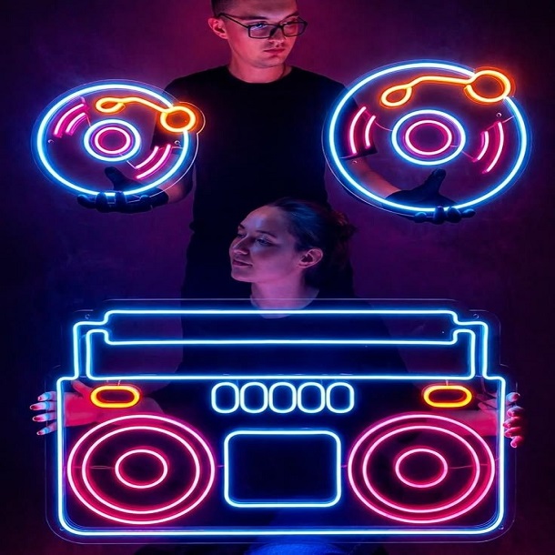 Retro Boombox LED Neon Sign